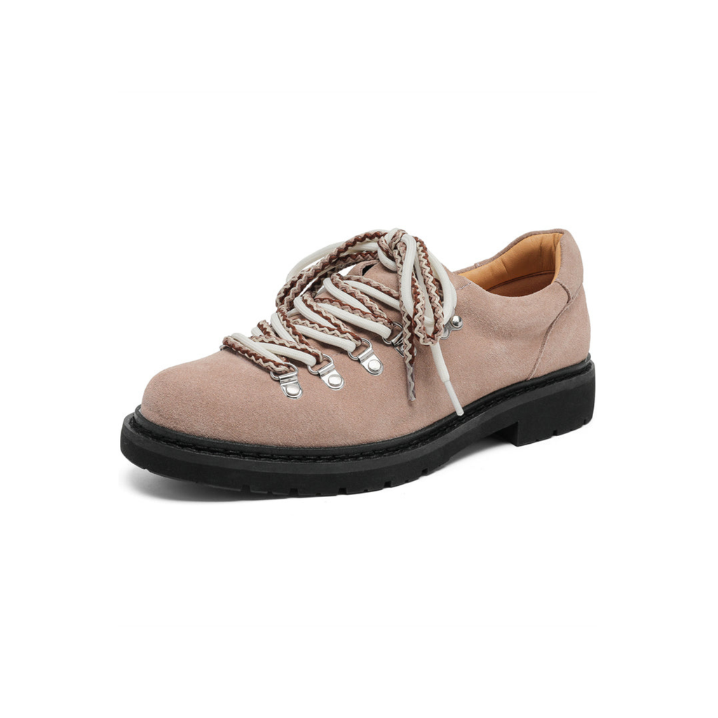 VEYRA DERBY – Scarpe in pelle scamosciata beige chiaro