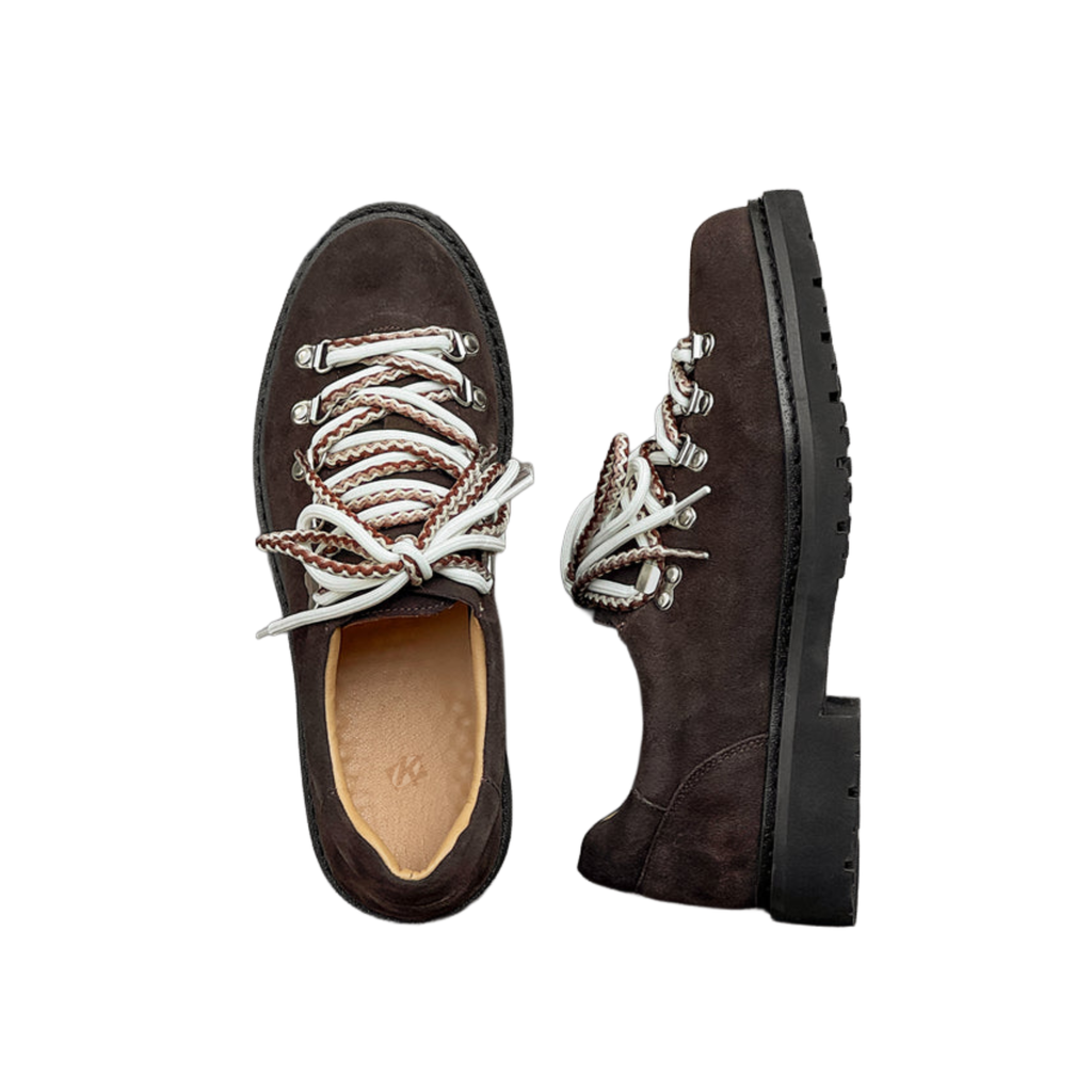 VEYRA DERBY – Scarpe in pelle scamosciata marrone scuro