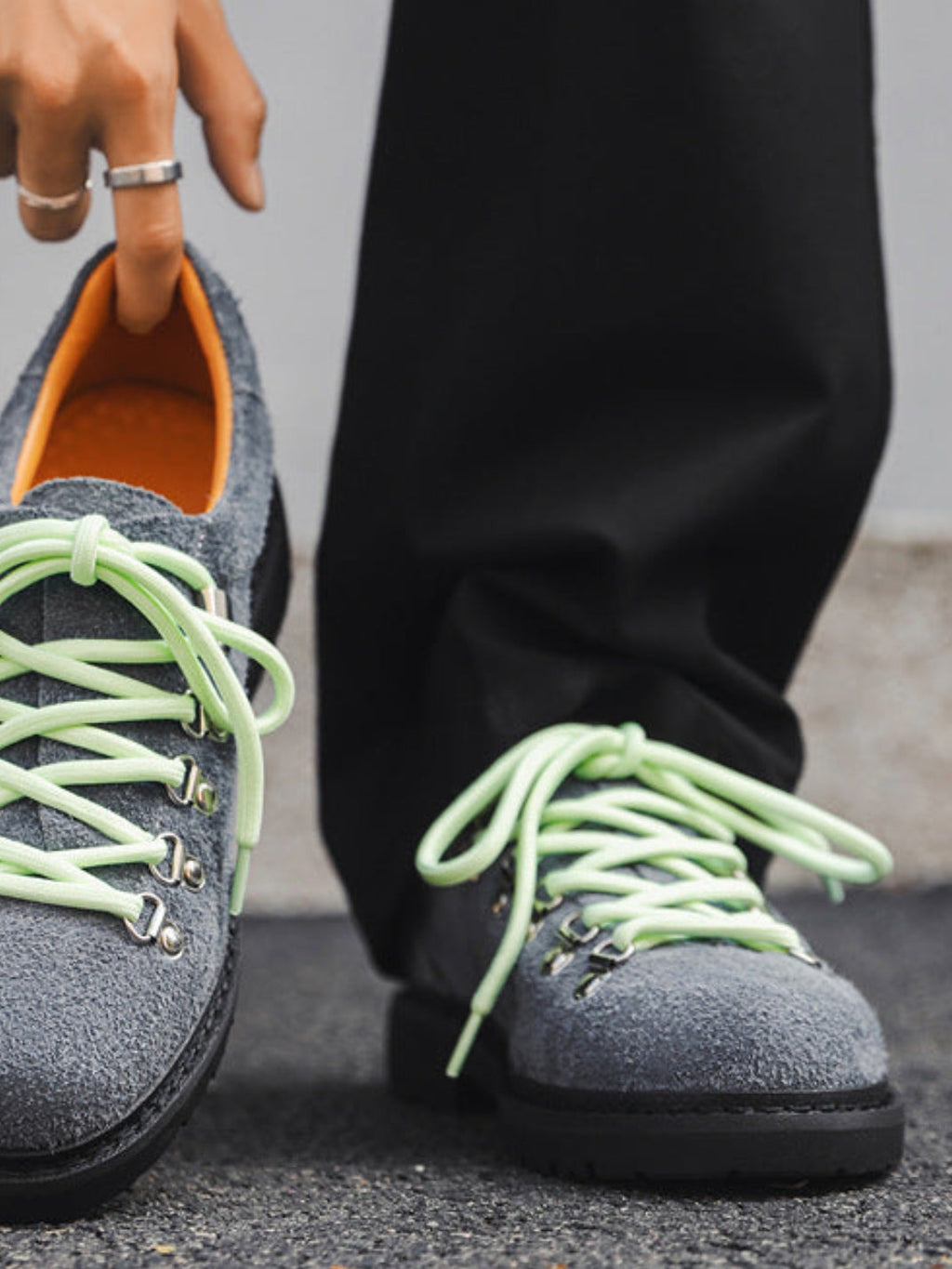 VEYRA DERBY – Scarpe in pelle scamosciata grigio