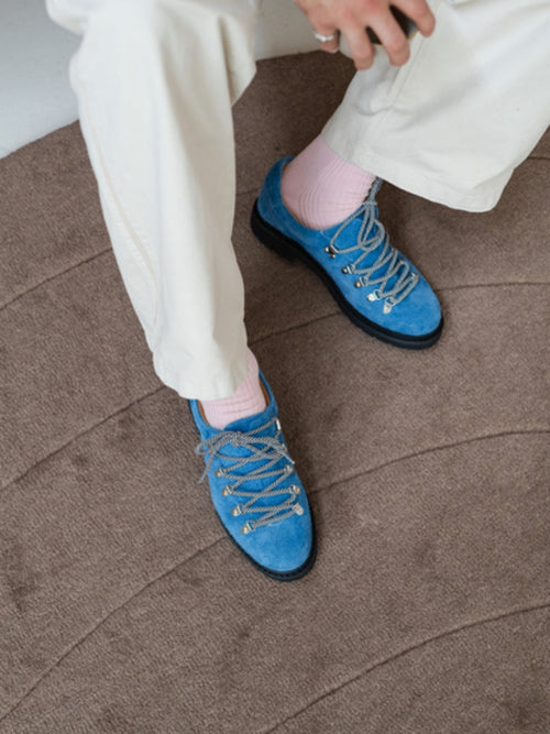 VEYRA DERBY – Scarpe in pelle scamosciata azzurro chiaro