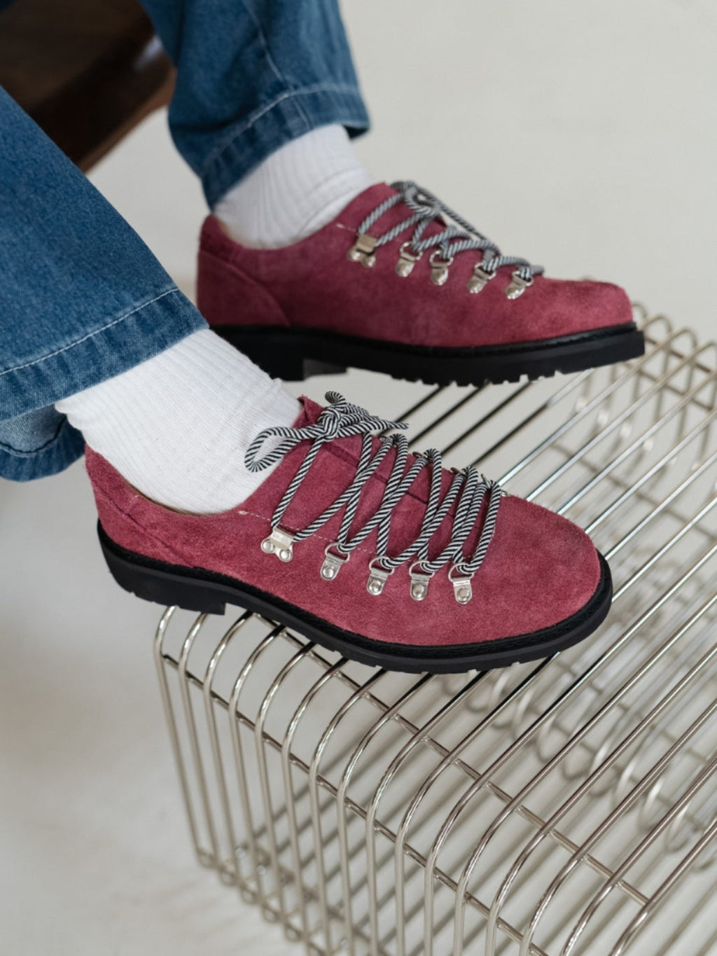 VEYRA DERBY – Scarpe in pelle scamosciata rosa