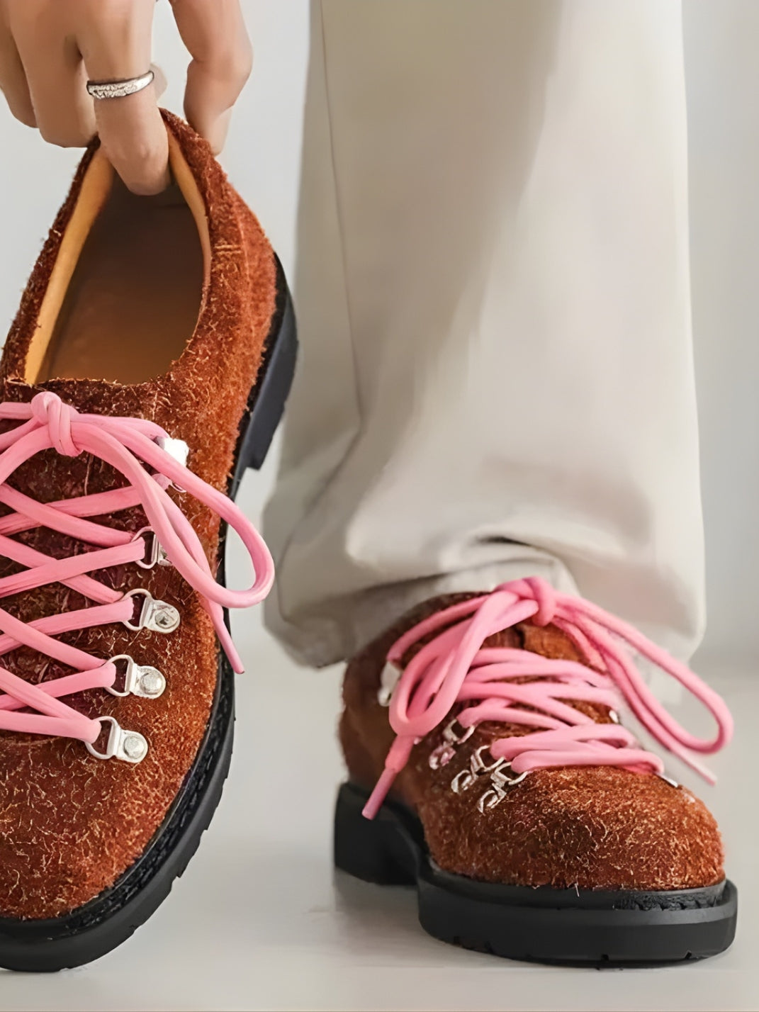 Veyrrawear DERBY – Scarpe derby in pelle scamosciata marrone